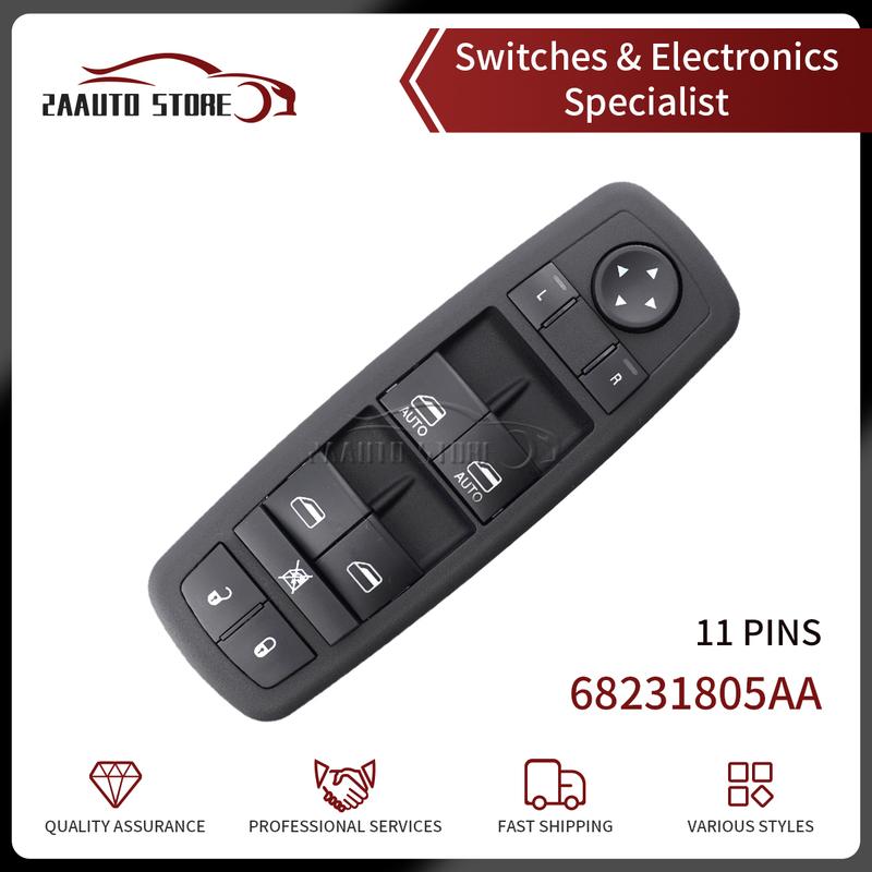 68231805AA For Chrysler 300 200 For Dodge Charger Ram 1500 2011-2016 Car Electric Power Window Control Switch Button 56046823AC Blue Light