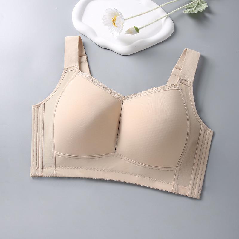Nude Wireless Full Support Bra with Lace Trim and Wide Straps M дубильная кора