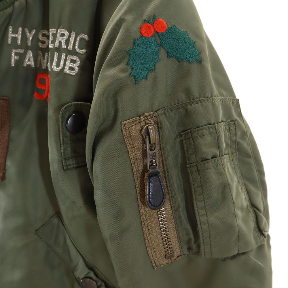 Hysteric Mini Back: His Mini Embroidery MA-1 Flight Jacket Olive Kid's Used