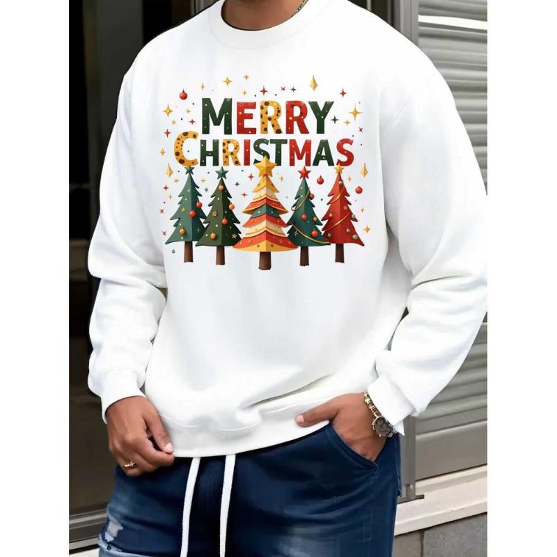 

Рождественский свитшот оверсайз с круглым вырезом, ткань с эластичностью в 4 направлениях, для гибкого многослойного ношения и на каждый день XXL