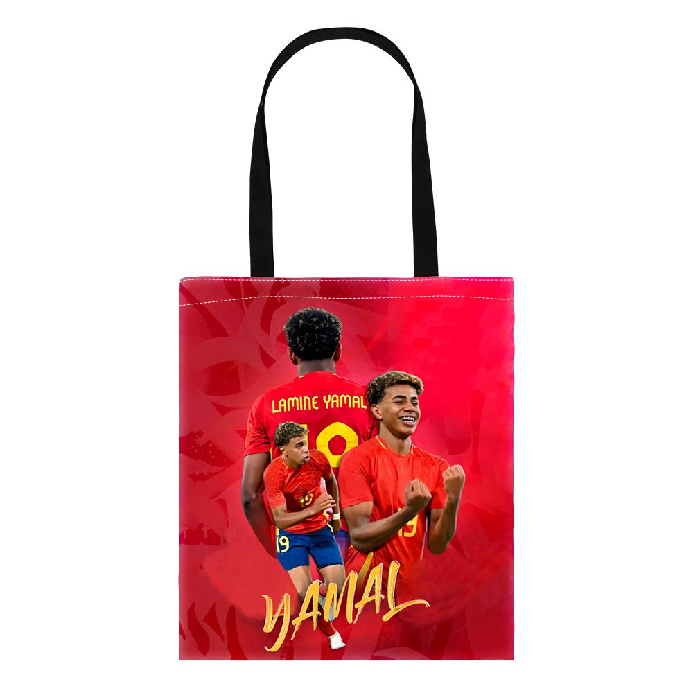 Voetbal Sterrenpatroon Tote Bag, L-Lamin Yamal Boodschappentassen Opbergtas School Schoudertas, Boekentas School Schoudertas