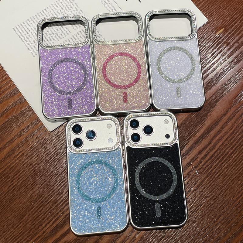 Starry Glitter Magnetic Drop-proof Case for iPhone 17 Pro Max, Apple Sense 16/15