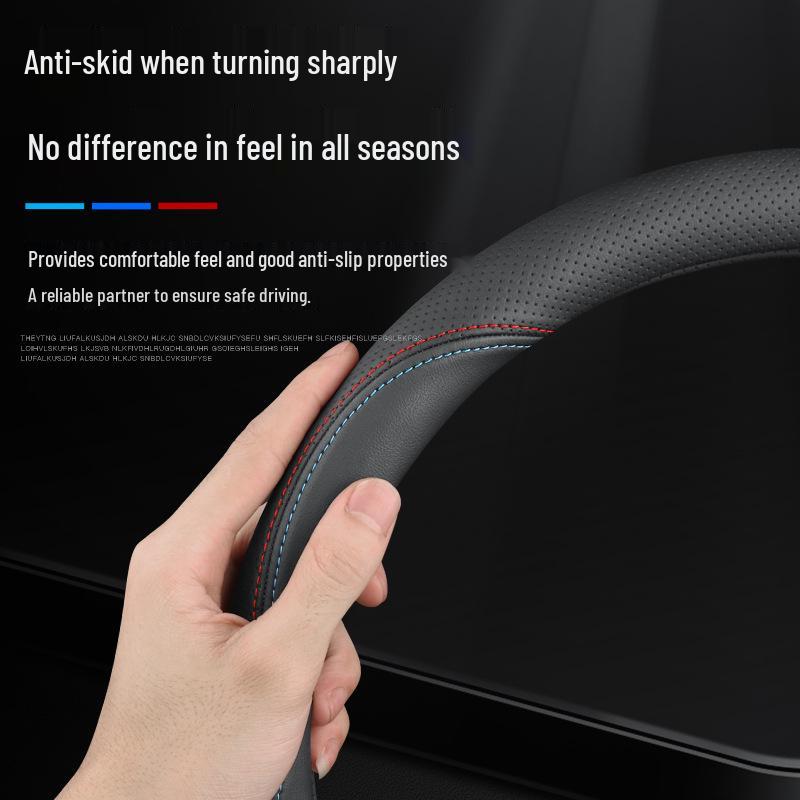 Genuine Leather Steering Wheel Covers for Jeep Compass, Cherokee, Renegade, Wrangler Handlebar.