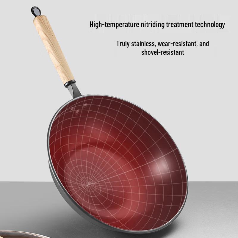 KOBACH 32cm No-Coating Fine Iron Stir-Fry Wok