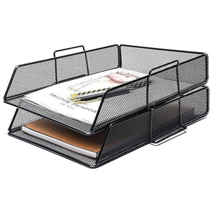 Corbeilles à courrier - EXERZ - 2 Pièces - Métal - Superposables - A4