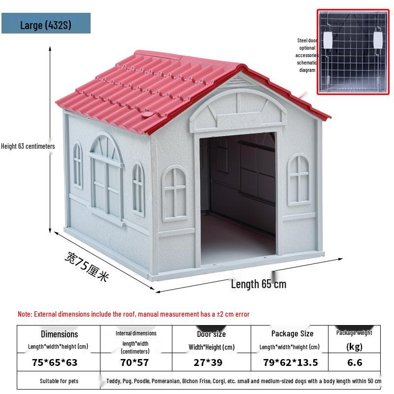 All-Season Waterproof Outdoor Dog House for Small To Large Dogs