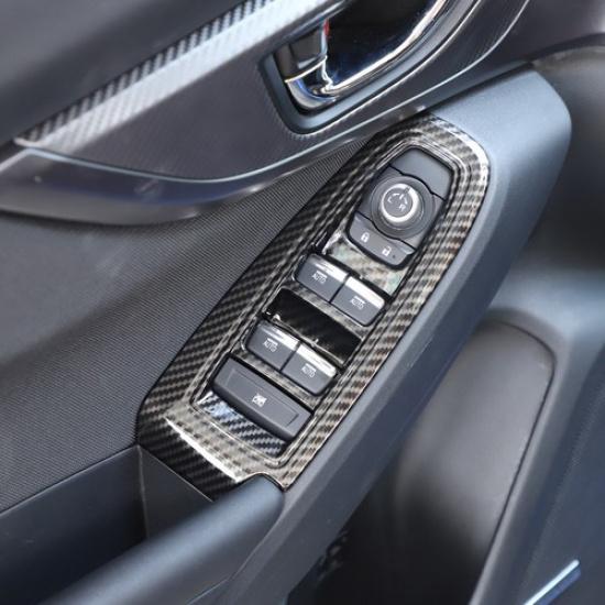 Kohlefaser ABS Fensterheberschalter Knopf Zierrahmen für Subaru WRX -2024