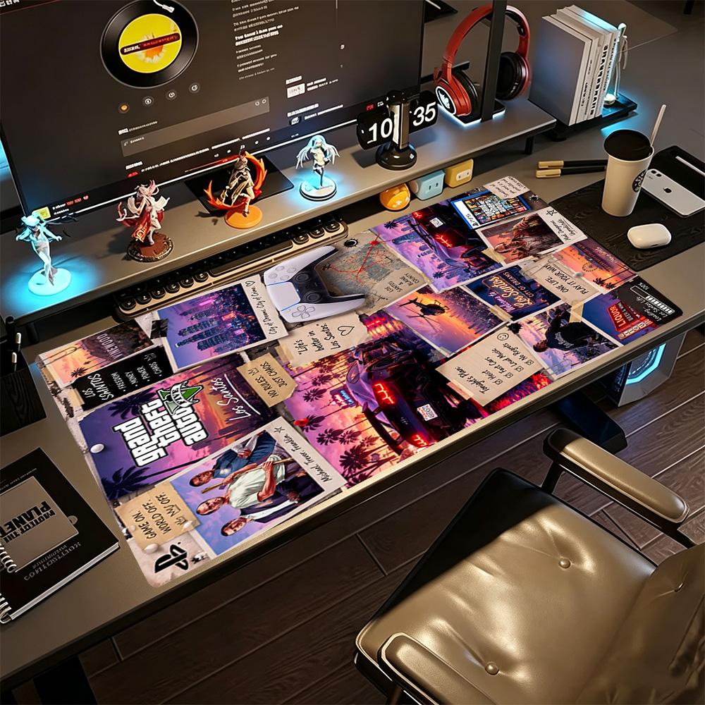 Grand Theft Auto Großes Mauspads Büro-Mauspads Schreibtisch-Mauspad Rutschfester Gummiunterboden Perfekt für Büro-Laptop-Gaming-Setup