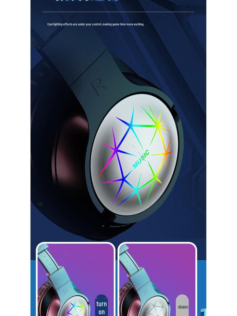 Stereo Wireless Sports Bluetooth Headset with LED Lights and Card Slot