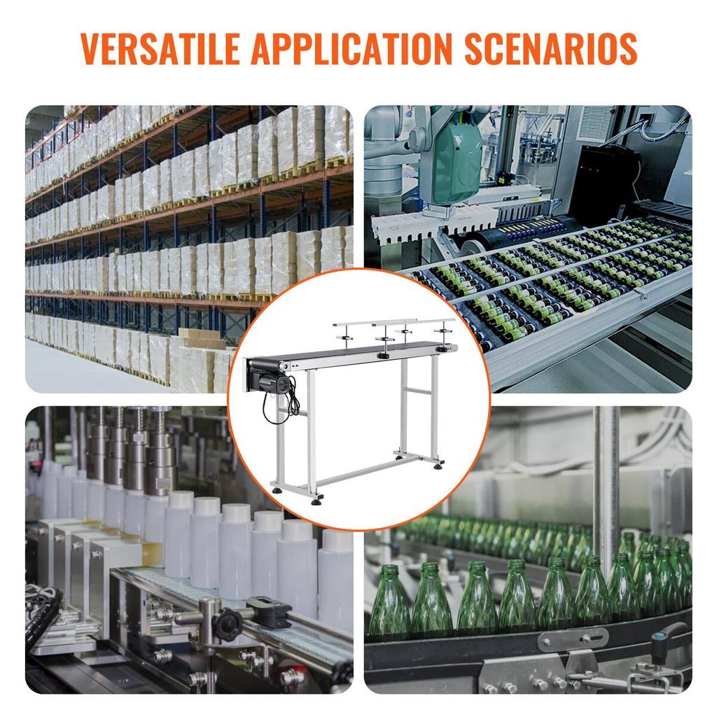 Belt Conveyor, 59 X 7.8 Inch Conveyor Table, Heavy Duty Stainless Steel Motorized Belt Conveyor for Inkjet Coding Applications Powered PVC Belt
