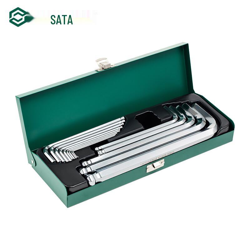 SATA 09141 14-Piece Long Ball-End Hex Key Wrench Set