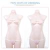 Eyepatch Bikini Cosplay Tiny Micro Bikini Triangle Bikini Square Bikini Separates Lolita Mini Bra Bikini T-Shorts Striped Halter Neck Doll Swimsuit