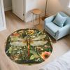 Vintage Dragonfly,Round Area Rug,Carpet Rug for Living Room Bedroom Sofa Playroom Decor,Non-slip Floor Mat