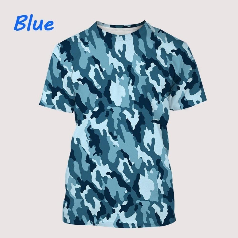 Summer Camouflage T-shirt, Unisex T-shirt, Short Sleeved Off Shoulder T-shirt, Camouflage Commander T-shirt