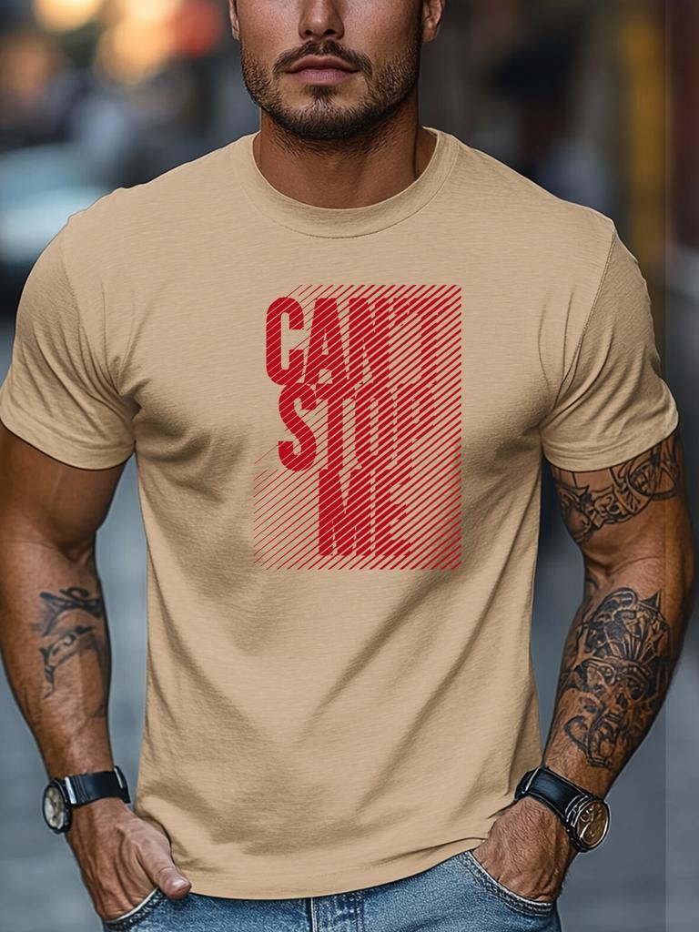Mens tshirts100 Cotton CANT STOP ME Graphic Summer Soft Round Neck Casual Breathable Tee Daily Wear Tops