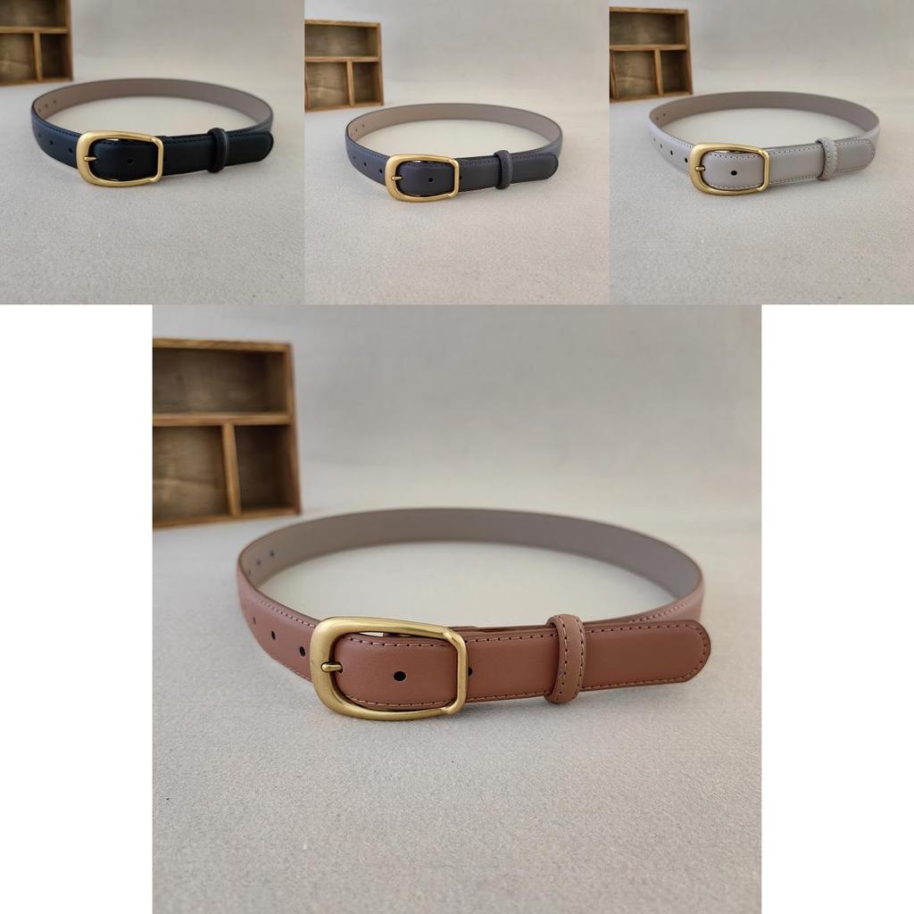 Simple Twoply Leather Belt With Alloy Fastener For Casual Office Wear