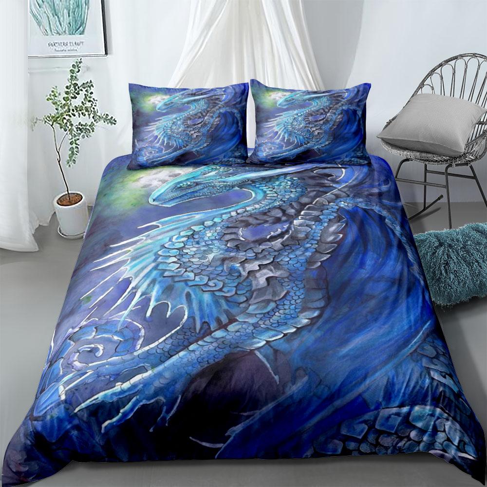 Angry Chinese Dragon Duvet Cover Set EU Single Double King US Twin Full Queen Size  Bedclothes