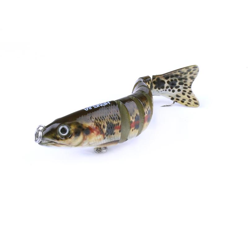 

1 шт. HENGJIA приманки для гольяна без губ, 8-сегментная многошарнирная приманка для плавания для ловли окуня, форели, щуки