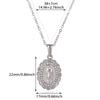 Virgin Mary Pendant With Diamonds Necklace For Women Gold Color Medal Charm Stainless Steel Religious Punk Jewelry Easter Gift