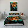 Leopard Face with Foliage. Bedding Sets Duvet Cover Sets Duvet Covers Pillowcases(1*Duvet Cover 2*Pillowcases Without Duvet Insert)