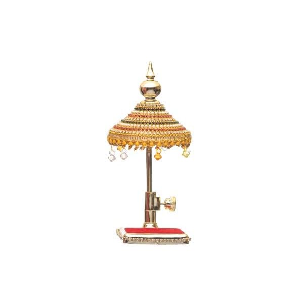 Diamond Studded Acrylic Umbrella Chhatra for God Idol, Car Dashboard/Office Desk/Table/Home Decor Showpiece, Chatri Aasan Ideal Gift
