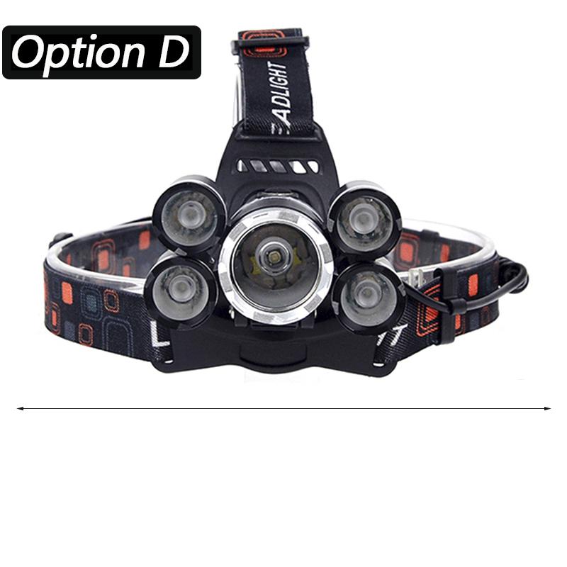 Kafa Işık Lambası Güç El Feneri Torch Far Far Sensörü Led Ampuller 2x 18650 Pil 30 w 4 Mod Lityum pil