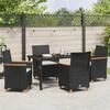 VidaXL Ensemble de salle à manger de jardin de 5 pièces avec coussins Noir Rattan Poly 3381088