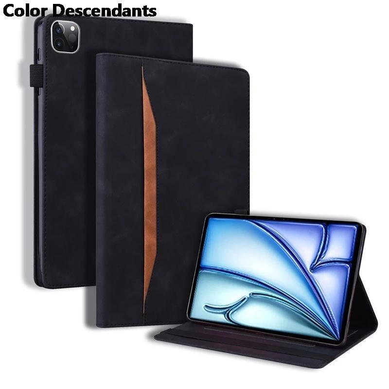 

For iPad Air 11 13 Inch Case 2024 PU Leather Soft TPU Back Business Folio Cover for Funda iPad M2 Air 6 11 13 Inch 2024 Case For iPad Air 11 2024 чёрный