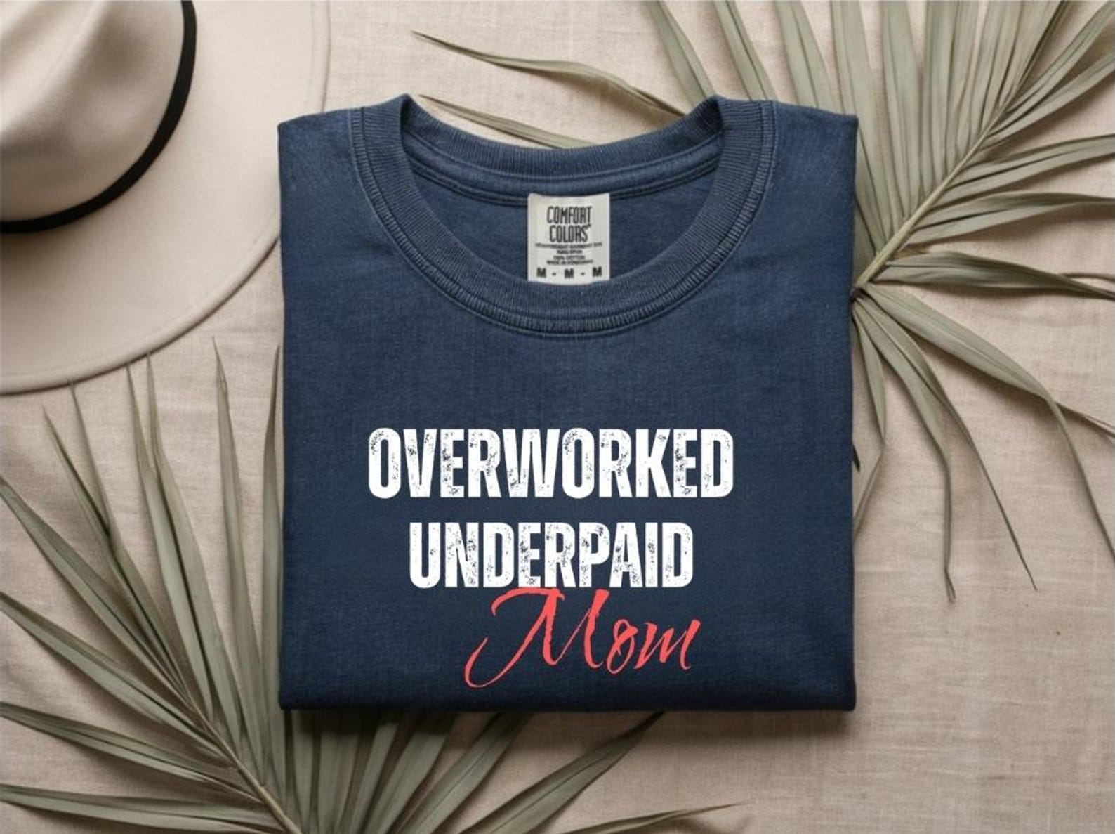 Overworked Underpaid Mom Shirt, Funny Mom Life T-Shirt, Tired Mom Tee, Motherhood Humor Shirt, Relatable Mom Graphic Tee 3XL
