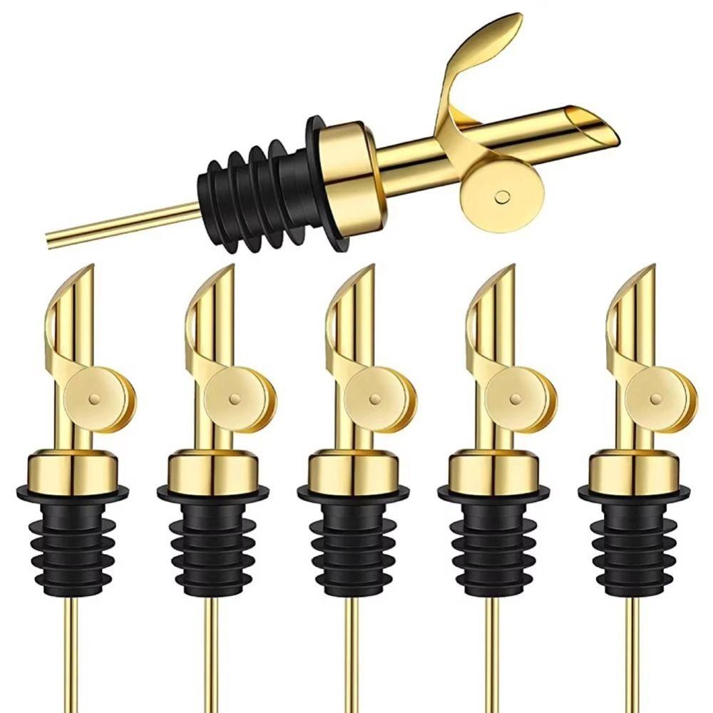 Stainless Steel Wine Liquor Bottle Plug Leak-Proof Wine Spout  For Cocktail Olive Oil Vinegar