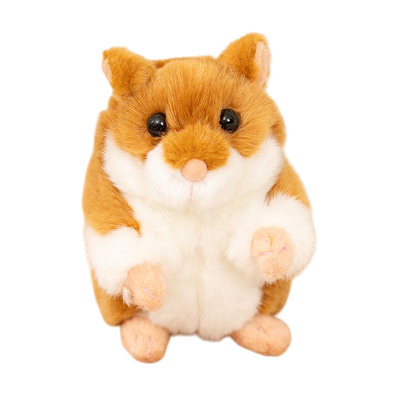 Standing Hamster Plush Toy 13cm Cute Stress Relief Stuffed Animal PP Cotton Filled Desk Buddy Doll