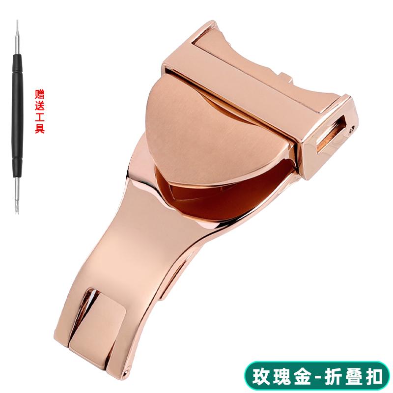 

18mm Stainless Steel Deployant Clasp Watch Buckle For Tudor Strap Leather Rubber Band Replacement Silver Black gold Fold Buckle рожевий колір золота