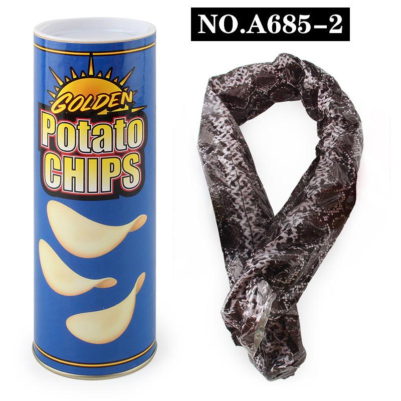 

Potato Chip Bouncing Snake Spoof Gift That Scares You with Potato Chips and Snake Toys Plastic Material Funny Simulation Snake OneSize