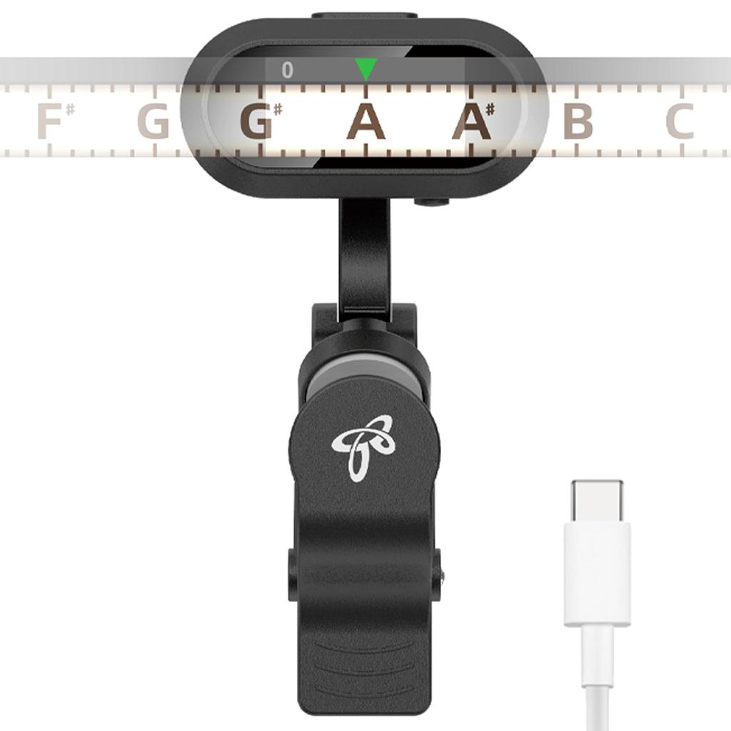 Sondery Rechargeable Clip-On Tuner with TFT Screen for Guitar, Ukulele, Violin, Banjo, and Wind Instruments