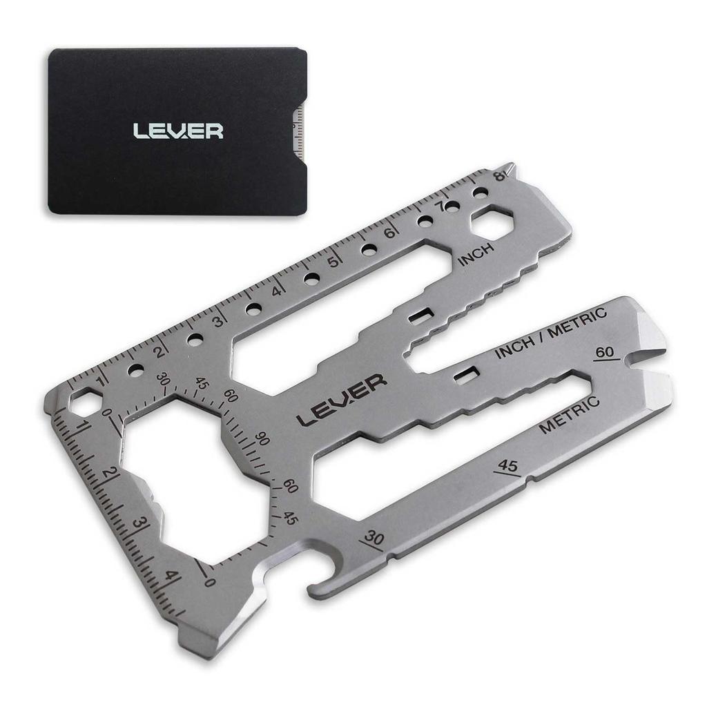 Lever Gear Tool Tool TSA Approved Card, 40-Tool Set, Multi-Tool, All-Purpose Set, (Silver)