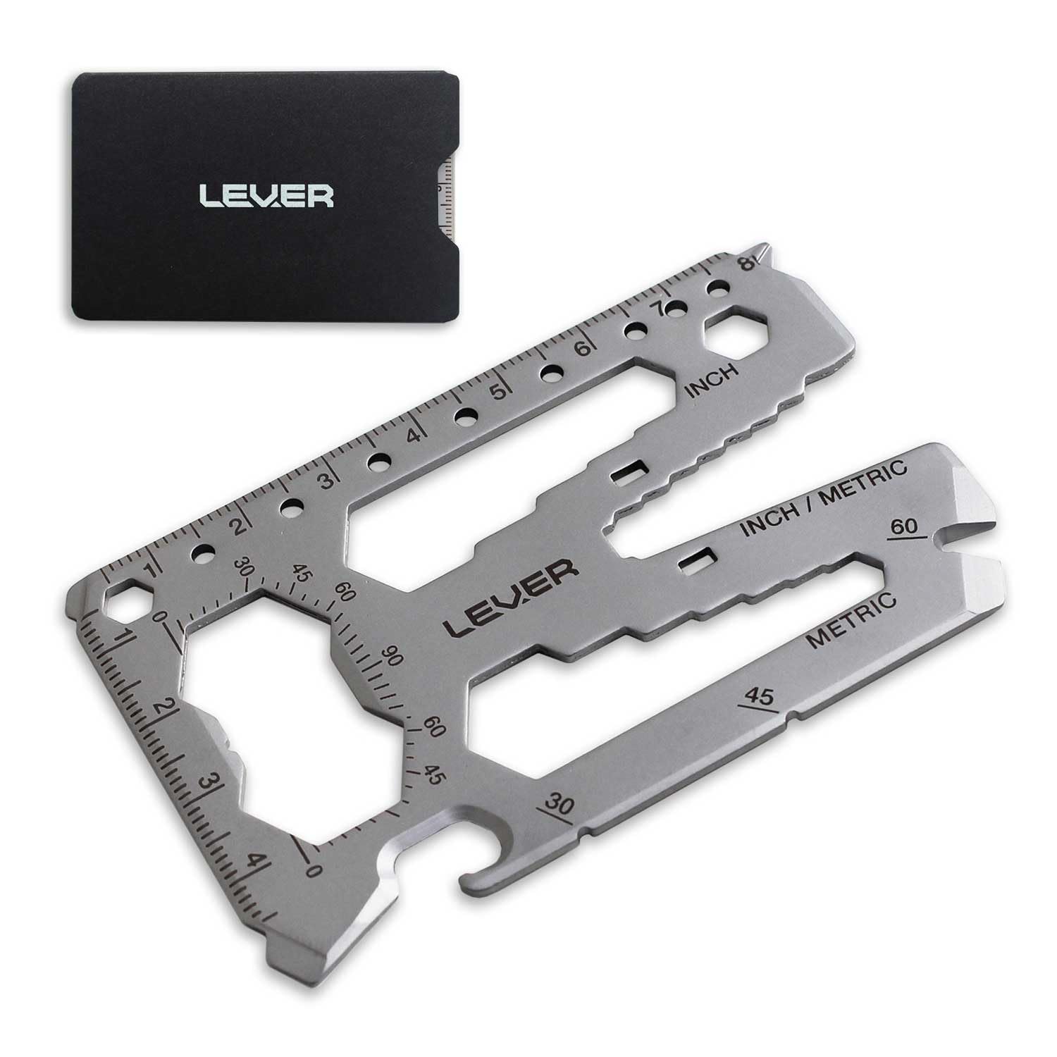 

Инструмент Lever Gear Tool Инструмент Карта, одобренная TSA, Набор из 40 инструментов, Мультиинструмент, Универсальный набор, (Серебряный)