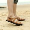 Fashion 2025 New Genuine Leather Mens Sandals Summer Shoes Flat Open Toe Rome Style Man Sandalias Outdoor Breathable Beach Comfy Sandals