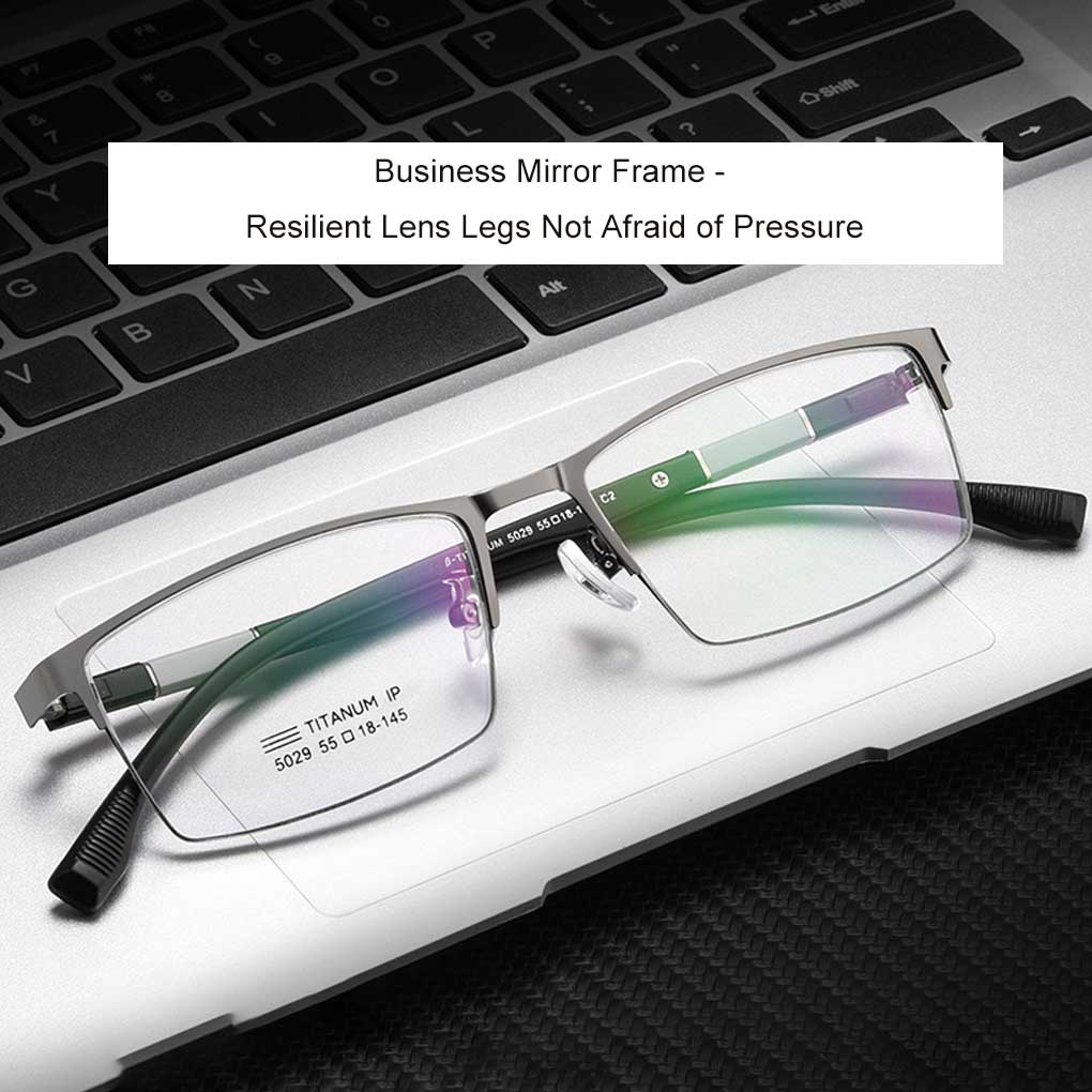 Unisex Metal Half Frame Men Women Plastic Lens Large Face Nearsighted Spectacles for Business Daily