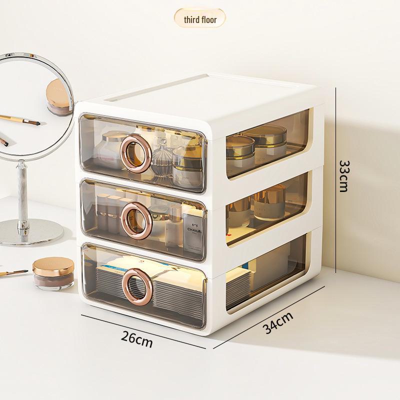 

Пылезащитный прозрачный акриловый ящик для хранения косметики - большой емкости настольный органайзер для средств по уходу за кожей