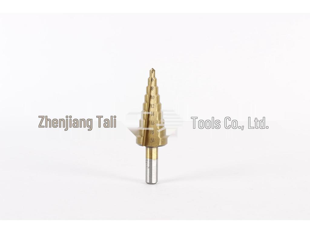 Shenli Titanium-Plated High-Speed Steel Step Drill Bit, 4-12mm, for Metal Drilling and Hole Opening.