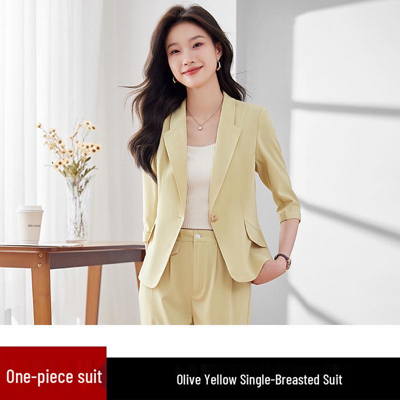 

Женский весенний 2024 года пиджак петит зеленого цвета - Легкий, повседневный костюм высокого класса 4XL