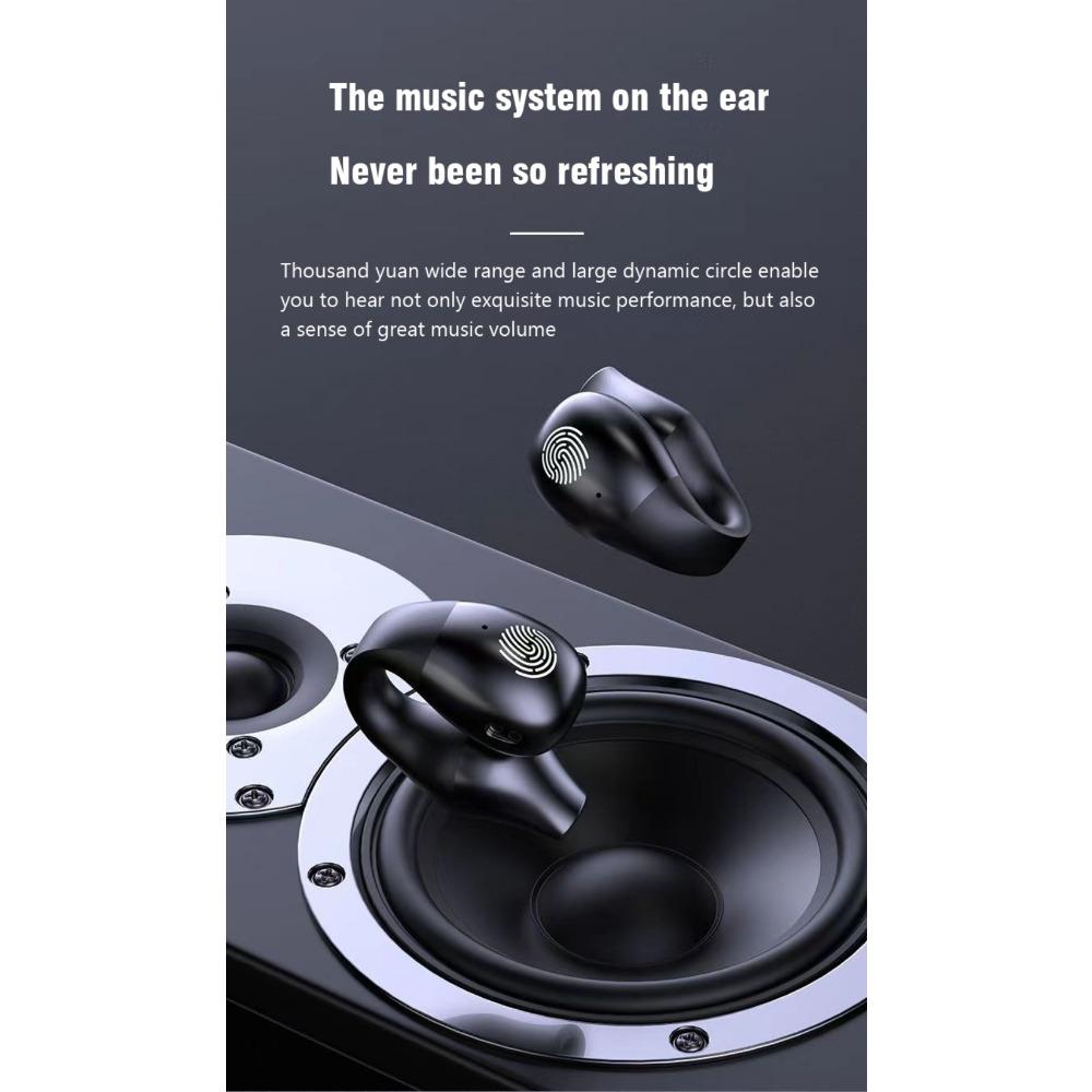 Kabelloses Ohrclip-Headset, Mini-BT-Headset zum Radfahren, Fahren und Laufen, Design mit offenem Ohr, Digitalanzeige, HiFi-Klangqualität