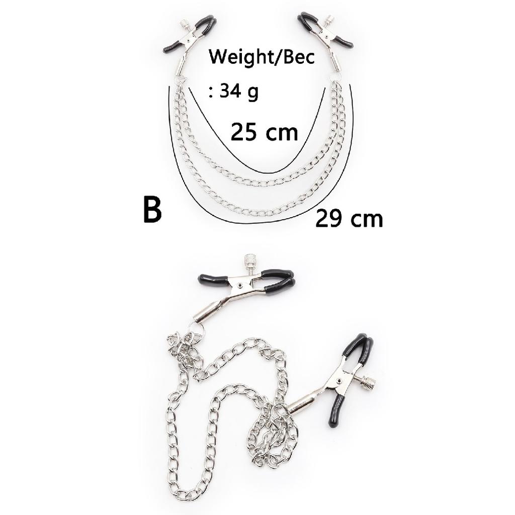 Sexy Flirt Nippelklemme Schamlippen Brustwarzenklemmen mit Kettenclips Stimulator SM Fetisch Sexspielzeug für Paare Sklavin Brust