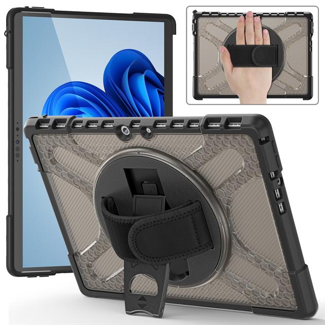 

Heavy Duty Case For Microsoft Surface Pro 11 10 9 8 7 Plus 6 5 4 3-Layers Hybrid Cover For Go 1 2 3 4 Shockproof With Hand Strap Surface Go 1-2-3-4 темно-коричневого кольору