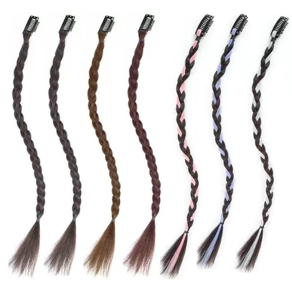 Lightweight Braid Wig With Strong BB Clip Hair Weaving Extension Ponytail Hairpiece  for Women