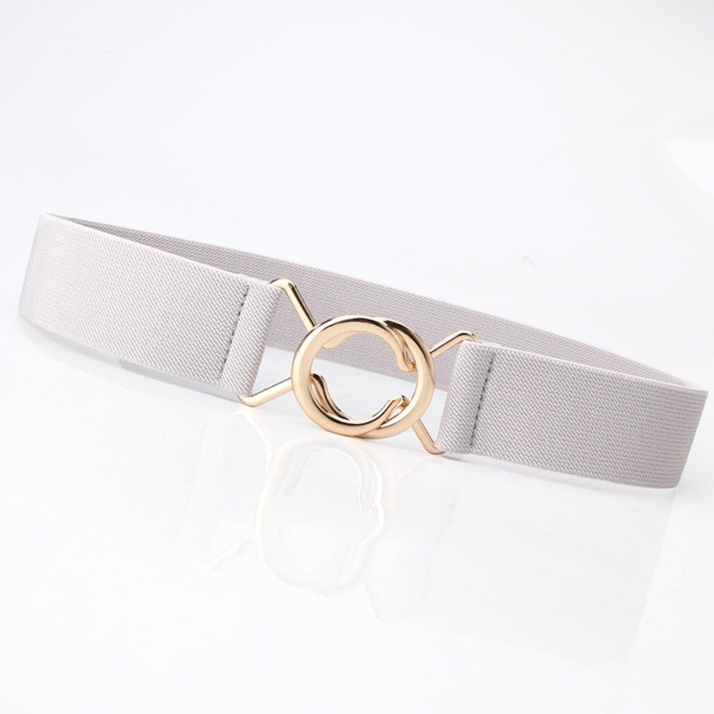 Adjustable Elastic Belt Versatile Metal Buckle Belt Casual Waist Belt  for Women