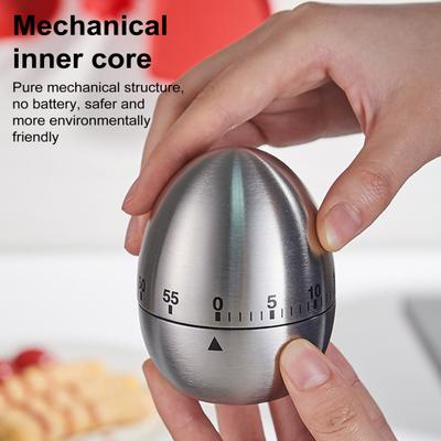 Timer da Cucina Meccanico 60 Minuti Conto alla Rovescia Sveglia Forte 70db Campanello Acciaio Inossidabile