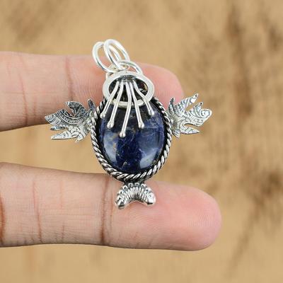 Mothers Day Deal 925 Silver Sodalite Gemstone Daughter Birthday Pendant Jewelry