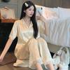 Light Luxury Solid Color High-End Lace Light Luxury Ice Silk Pajamas Women'S Summer Short-Sleeved Trousers Loungewear Set
