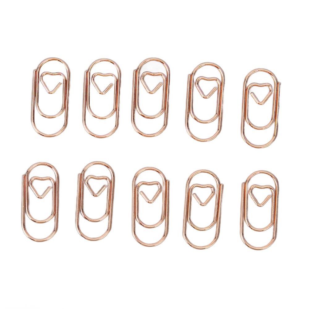 300pcs Electroplated Finish Rose Gold Paper Clips Anti Slip Design Decorative Paperclips  DIY Crafts